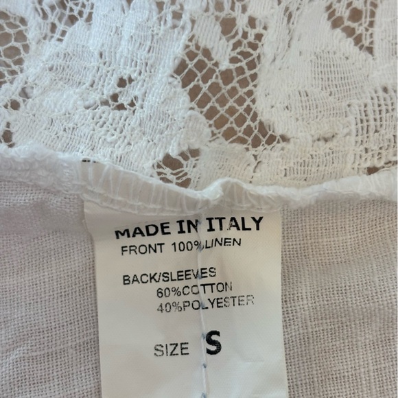Contessa Teresa Linen and Lace Blazer Jacket Boho Shabby Chic White Small NEW - Picture 13 of 14